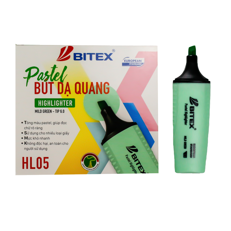 Bút dạ quang PASTEL Mực Xanh Lá HL05  (1 cây)