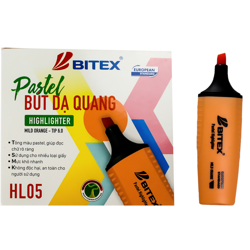 Bút dạ quang PASTEL Mực Cam HL05  (1 cây)