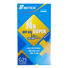 Bút gel Mr Supper mực xanh G25 (20 cây/hộp)