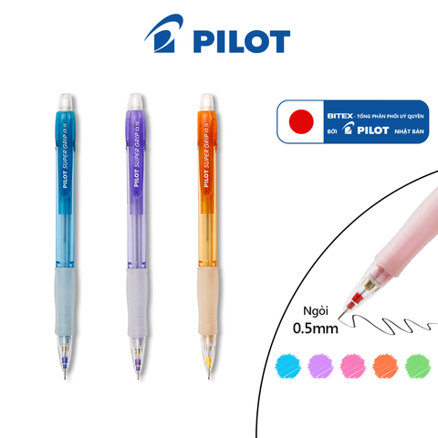 Bút chì bấm Super Grip Neon (Thân xanh dương) H-185N-L-2B