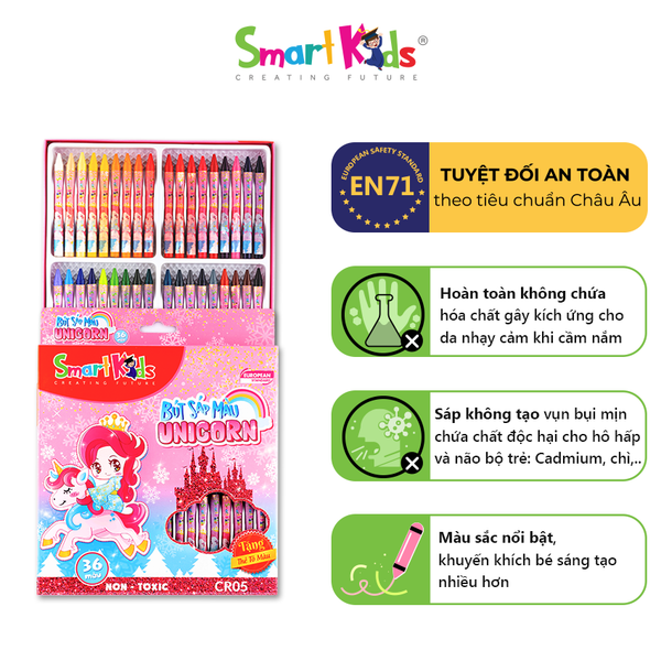 Sáp màu Unicorn 12 màu - CR06 ( 12 màu/ hộp)