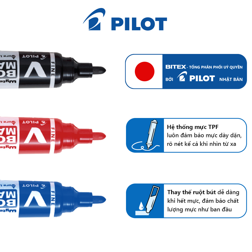 Bút lông bảng V Board Master mực đỏ (Tip nhỏ) WBMA-VBM-F-R-BGD