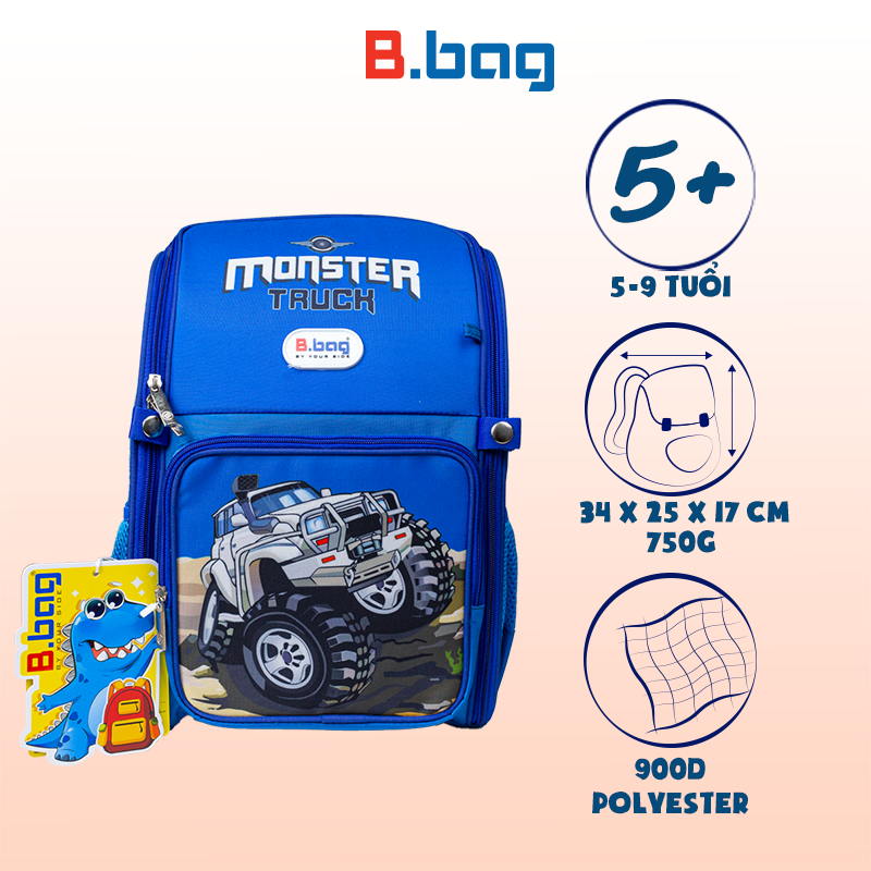 Balo Chống Gù Adventure Box-Monster Truck B-12-112 Xanh đậm