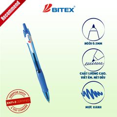 Bút gel Bitex G07 mực xanh / đỏ / đen 0.5mm (24 cây/hộp)