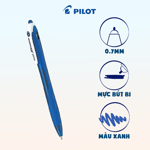 Bút bi Rexgrip mực xanh BRG-10F-L-BG