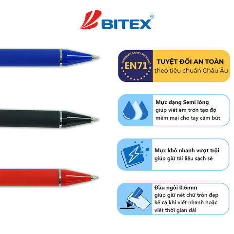 Bút bi semi ink B-B01 (0.6mm) (12 cây/hộp)