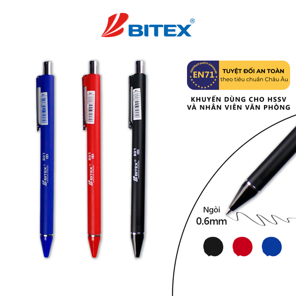 Bút lông bi Bitex B01 (0.6mm) (12 cây/hộp)