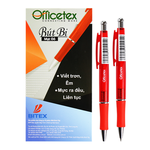 Bút bi mực đỏ OT-BP010RE (1 Cây)