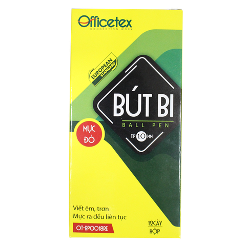 Bút bi mực đỏ OT-BP0018RE (6 cây)