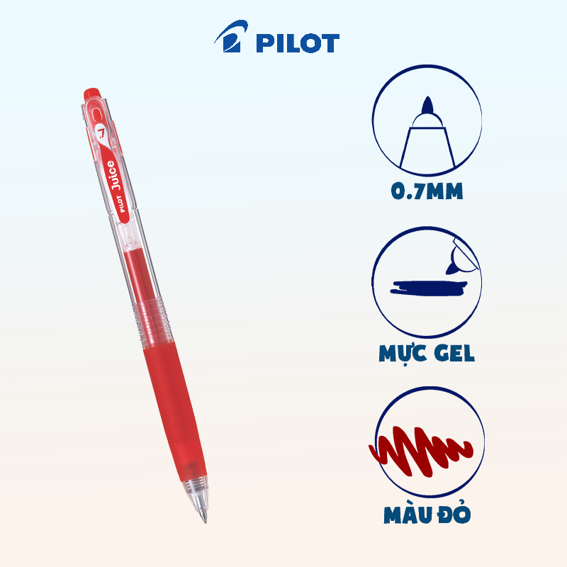 Bút gel Juice mực đỏ (tip 0.7) LJU-10F-R-EX