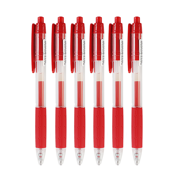 Bút gel mực đỏ OT-GP001RE (6 Cây)