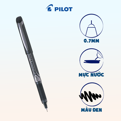 Bút mực nước Hi-tech V7 Grip mực đen BXGPN-V7-B