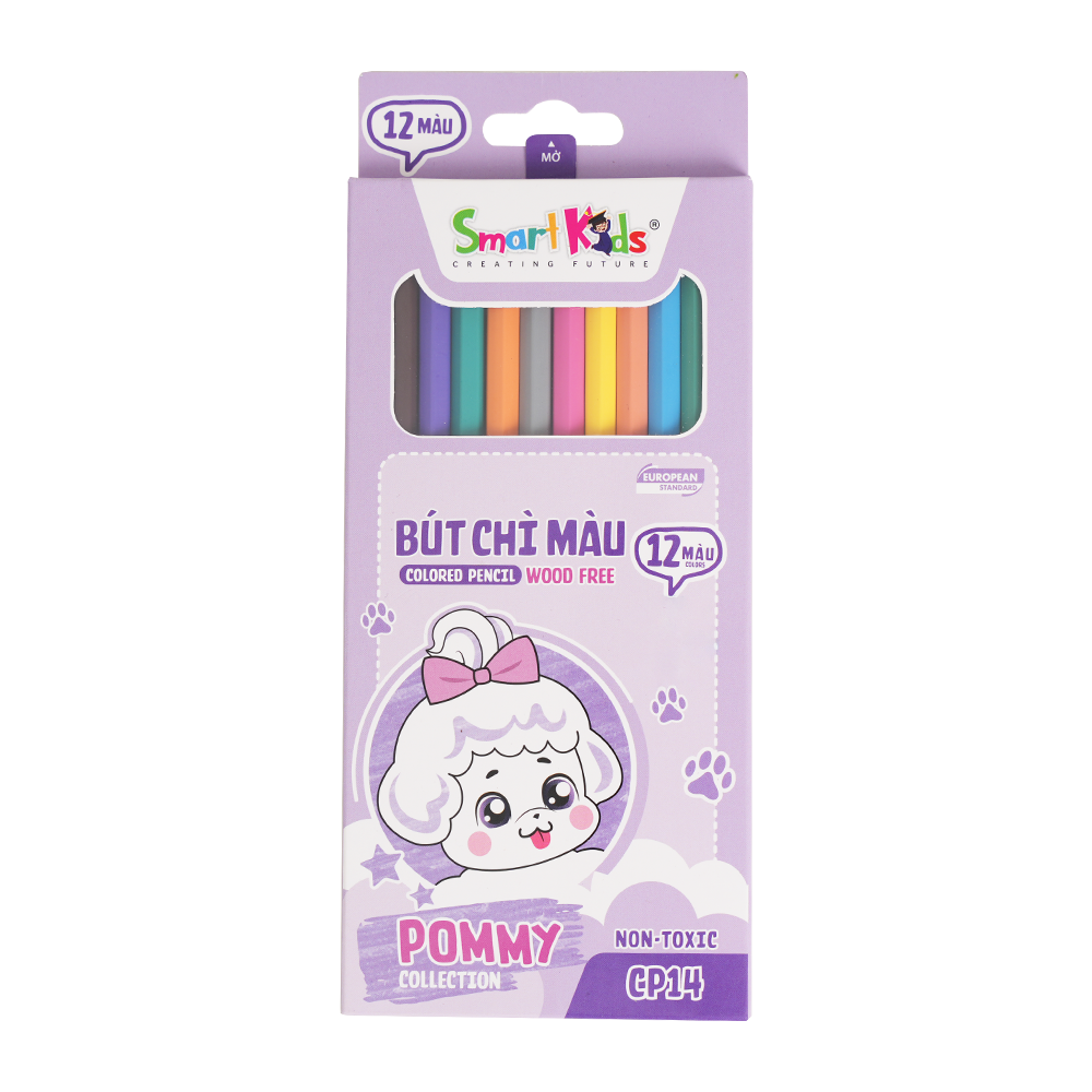 Bút chì màu Pommy Collection CP14/ CP15/CP16 SmartKids12/18/24 màu dành cho bé