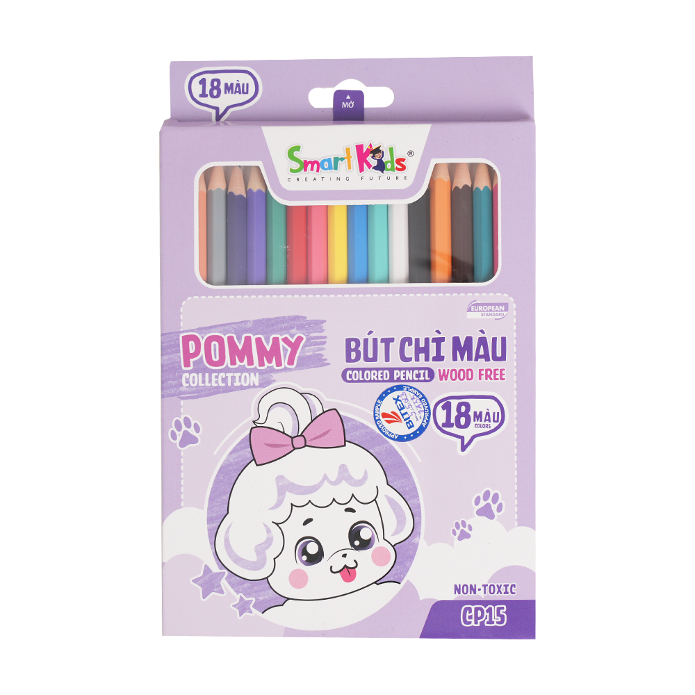 Bút chì màu Pommy Collection CP14/ CP15/CP16 SmartKids12/18/24 màu dành cho bé