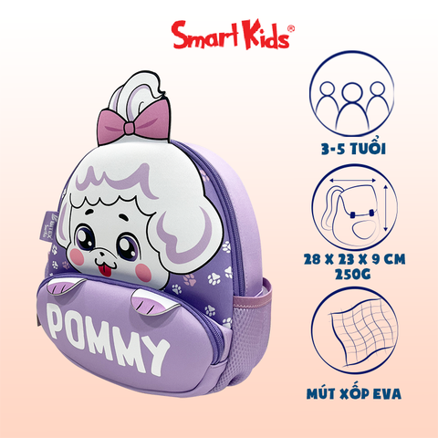 Ba lô mẫu giáo Cute Pets-Pommy B-021 Tím