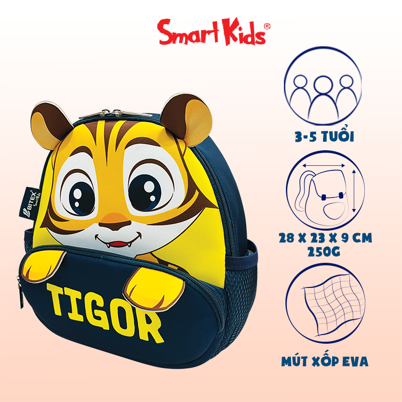 Ba lô mẫu giáo Cute Pets-Tigor B-042 Xanh đen