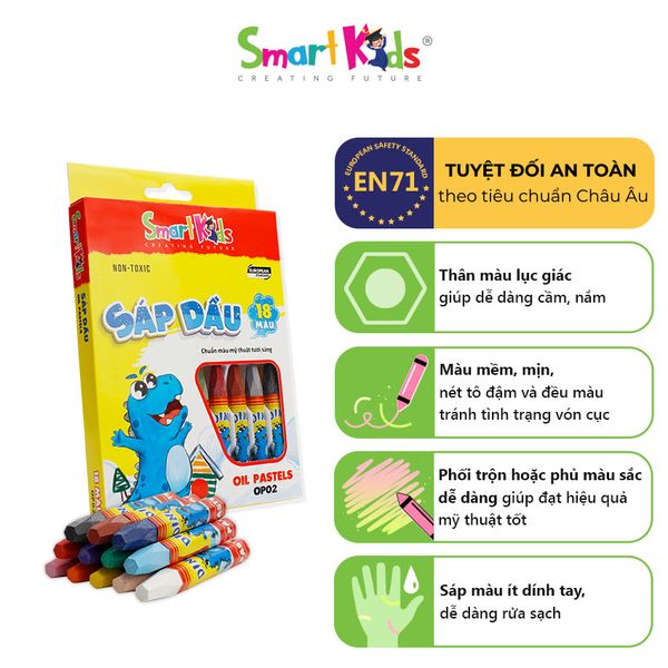 Sáp dầu Dino OP02 18 màu/hộp