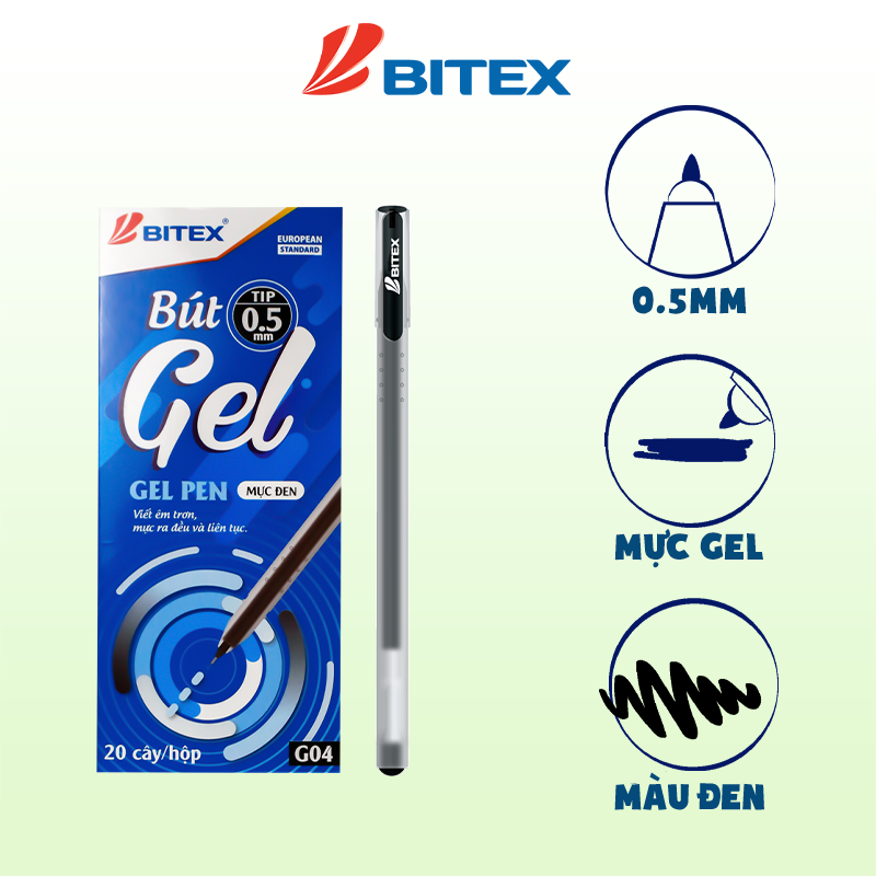 Bút gel G04 0.5mm (12 cây/hộp)