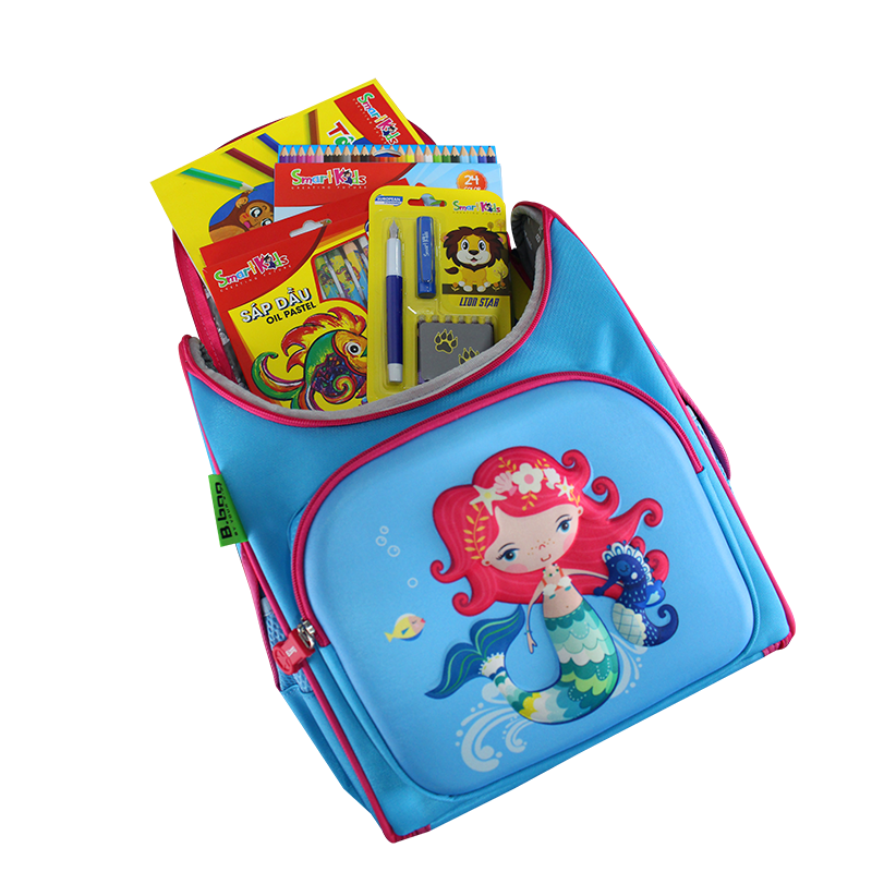 Balo Chống Gù Genius Box F2-Mermaid B-12-108 Xanh nhạt