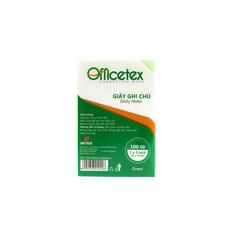 Giấy ghi chú Officetex 3 x 2 màu xanh lá