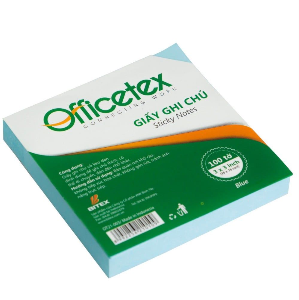 Giấy ghi chú Officetex 3 x 3 màu xanh dương