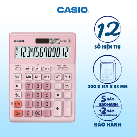 MÁY TÍNH CASIO GR-12C-WR