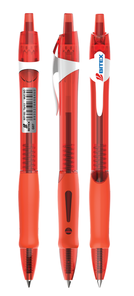 Bút gel Bitex G07 mực xanh / đỏ / đen 0.5mm (24 cây/hộp)