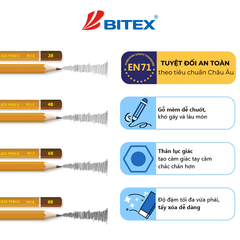1 Hộp Bút chì mỹ thuật 6B Premium nhúng đầu PC15 (12 cây/hộp)
