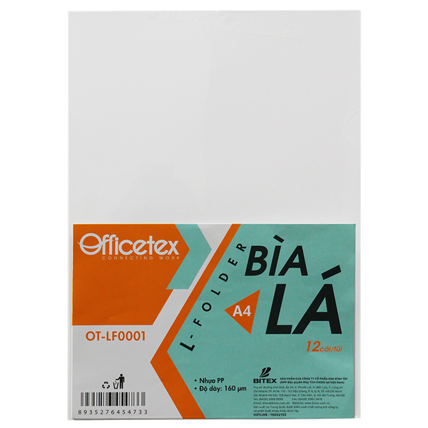 Bìa lá A4 OT-LF0001 (Túi 12 cái)