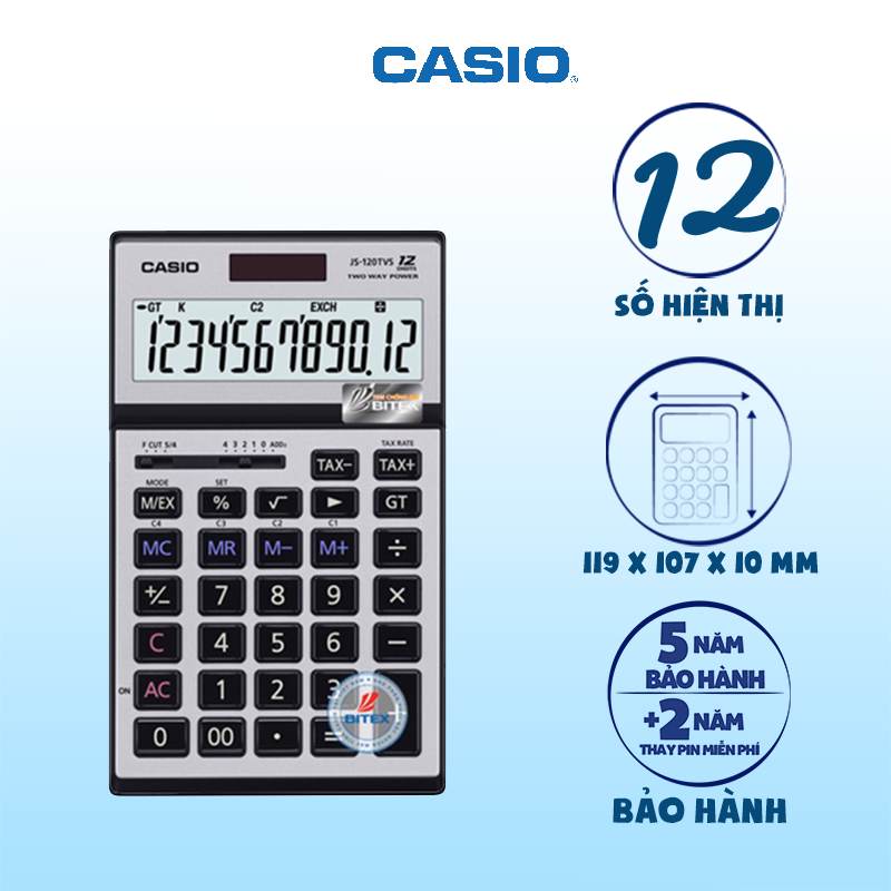 Tilpasning opfindelse opretholde Máy tính Casio JS-120TVS Hiệu Suất CaoMáy tính Casio JS-120TVS – BITEXSHOP