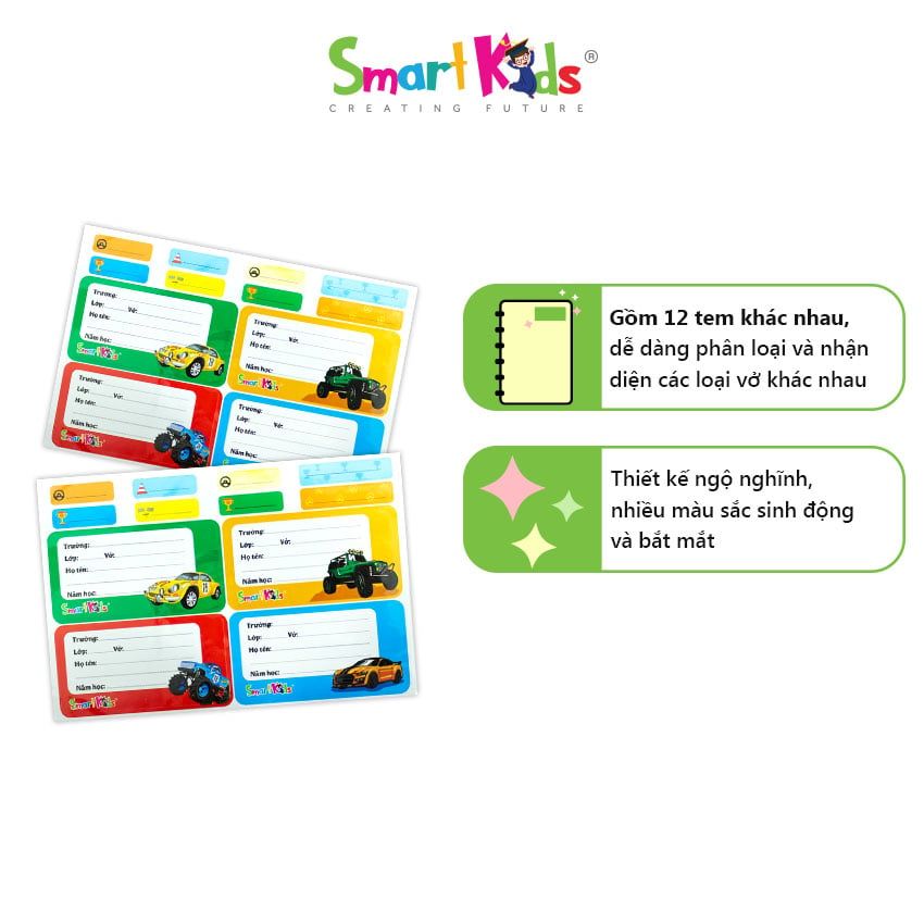 Nhãn vở Monster Truck LB02 (20 tem/xấp)