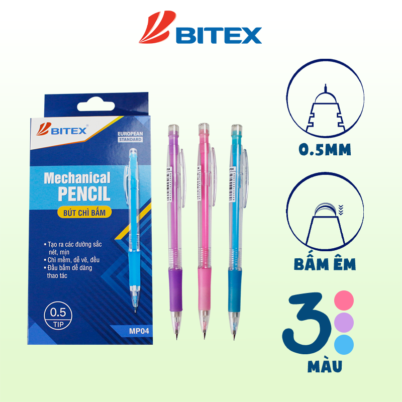 Bút chì bấm (0.5mm) MP04 (24 cây/hộp)