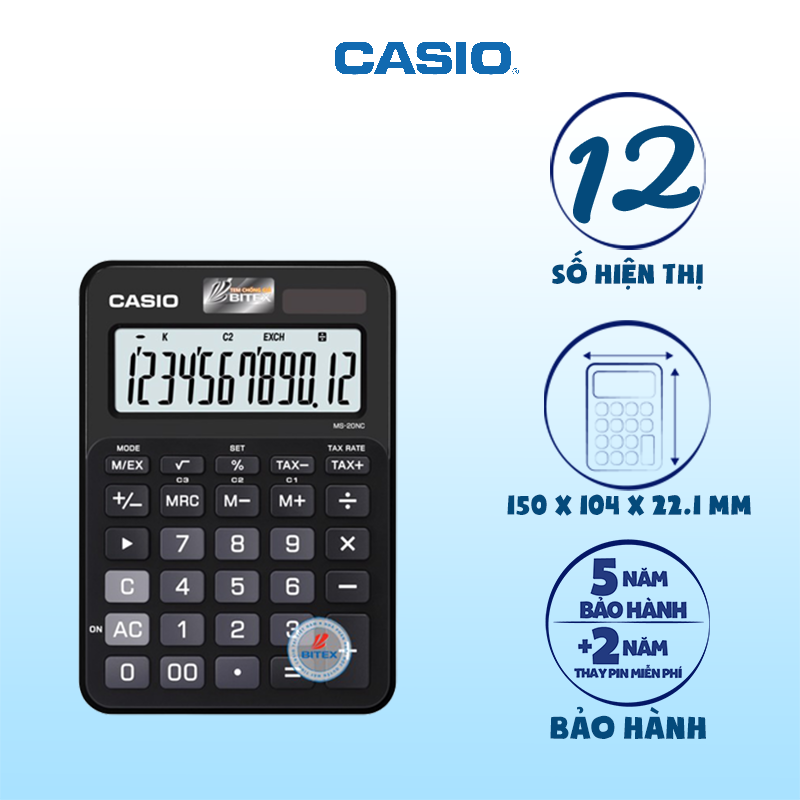 Máy tính Casio MS-20NC đen