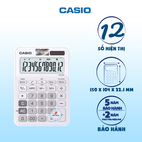 Máy tính Casio MS-20NC trắng