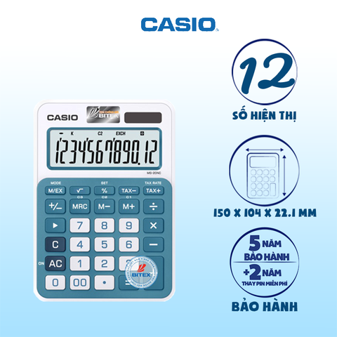 Máy tính Casio MS-20NC xanh dương