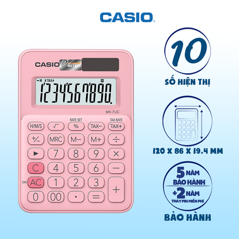 Máy tính Casio MS-7UC màu hồng