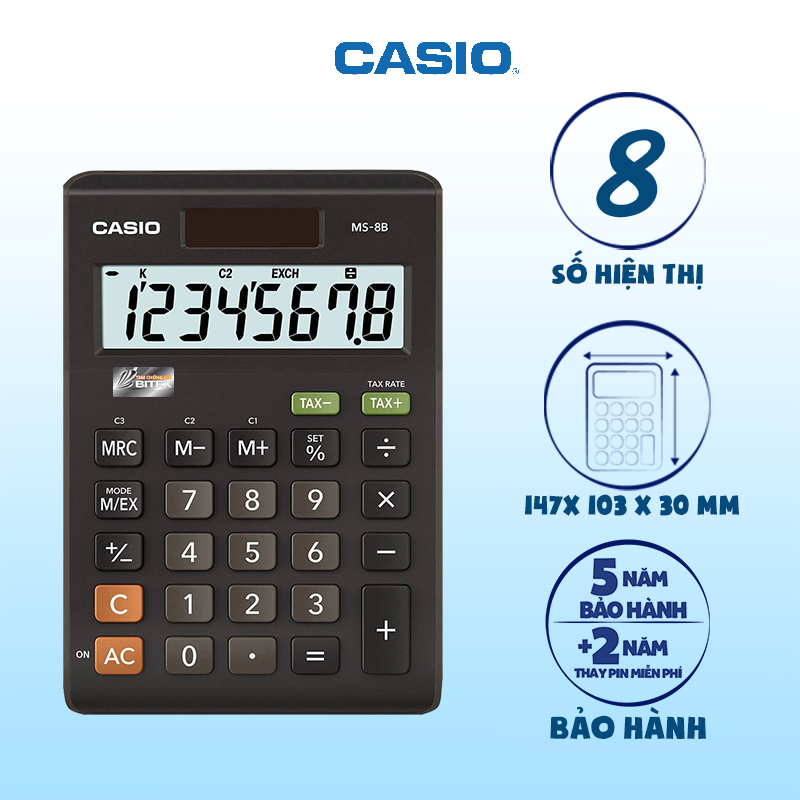 Máy tính Casio MS-8BMáy tính CASIO MS-8B – BITEXSHOP