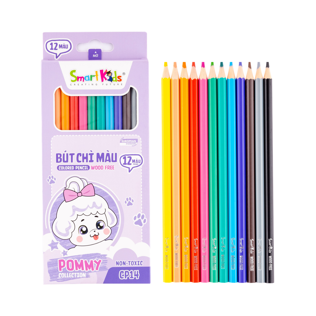 Bút chì màu Pommy Collection CP14/ CP15/CP16 SmartKids12/18/24 màu dành cho bé