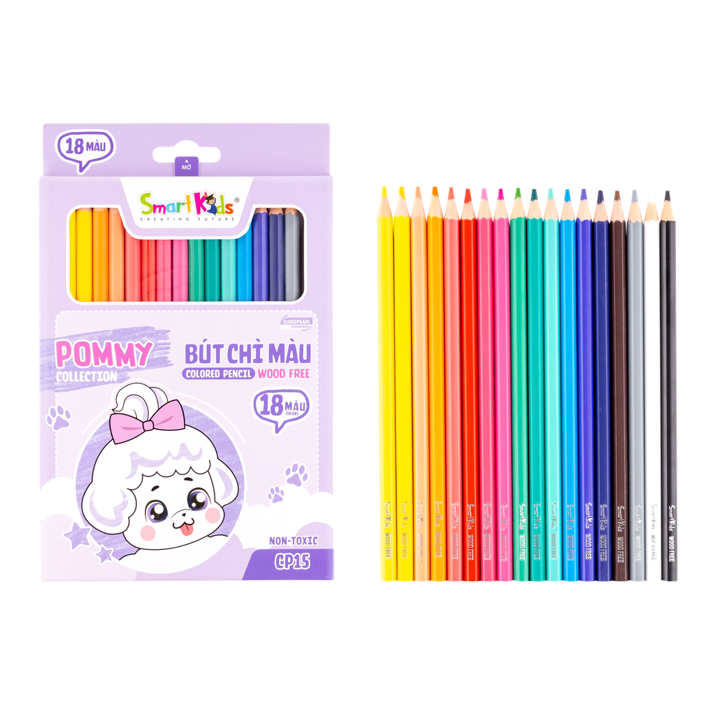 Bút chì màu Pommy Collection CP14/ CP15/CP16 SmartKids12/18/24 màu dành cho bé