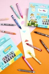 Sáp màu Smartkids Zebby CR16 dễ thương, thiết kế màu sắc tươi sáng từng màu bút.