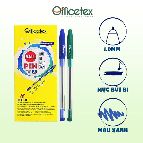 Bút bi mực xanh OT-BP001BU