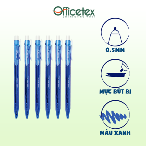 Bút bi mực xanh OT-BP016BU (6 cây)