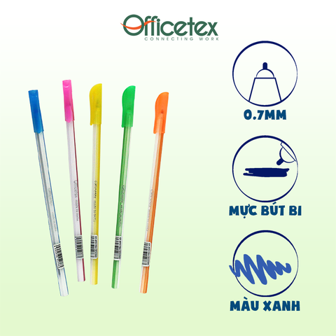 Bút bi nến mực xanh OT-BP019BU (10 Cây)