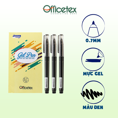 Bút gel mực đen OT-GP002BL (6 Cây)