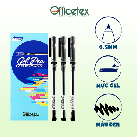 Bút gel mực đen OT-GP003BL (6 Cây)