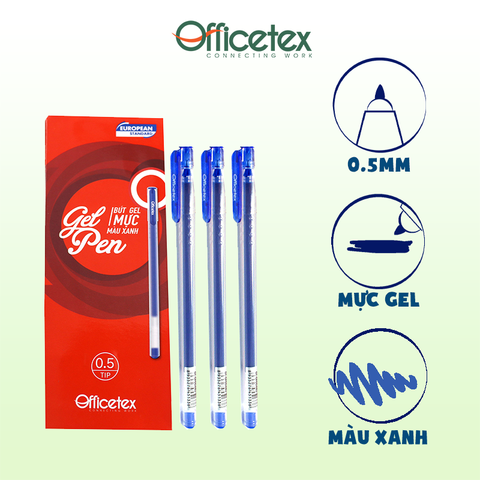 Bút gel mực xanh OT-GP004BU (6 cây)