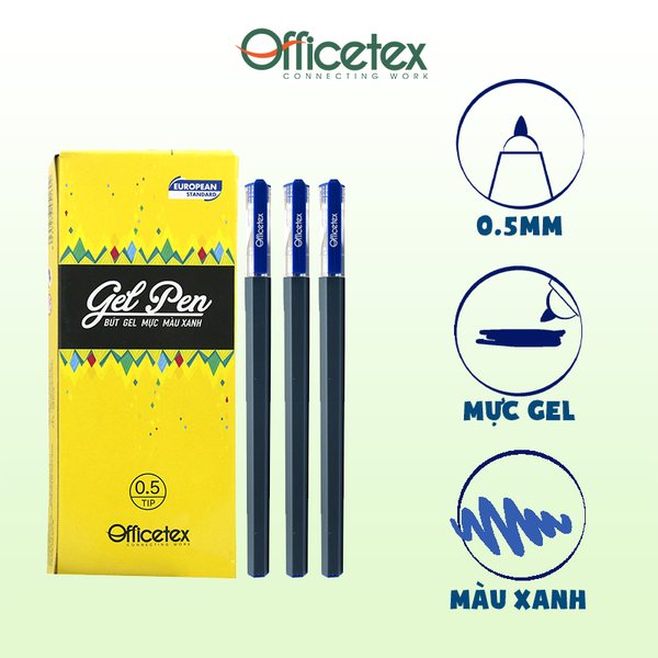 Bút gel mực xanh OT-GP005BU (6 cây)