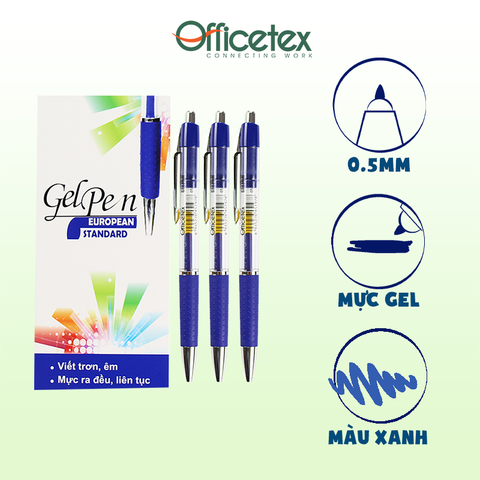 Bút gel mực xanh OT-GP014BU (6 cây)