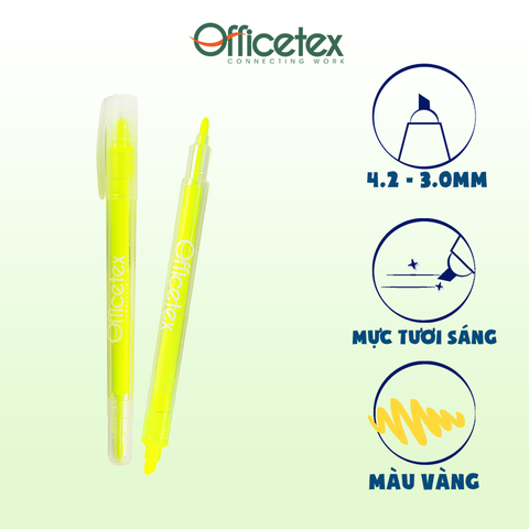 Bút dạ quang mực vàng OT-HL002YL (12 cây/hộp)