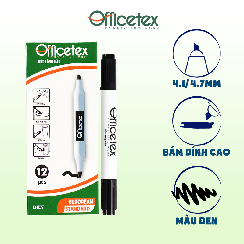 Bút lông dầu mực đen OT-PM003BL (6 Cây)